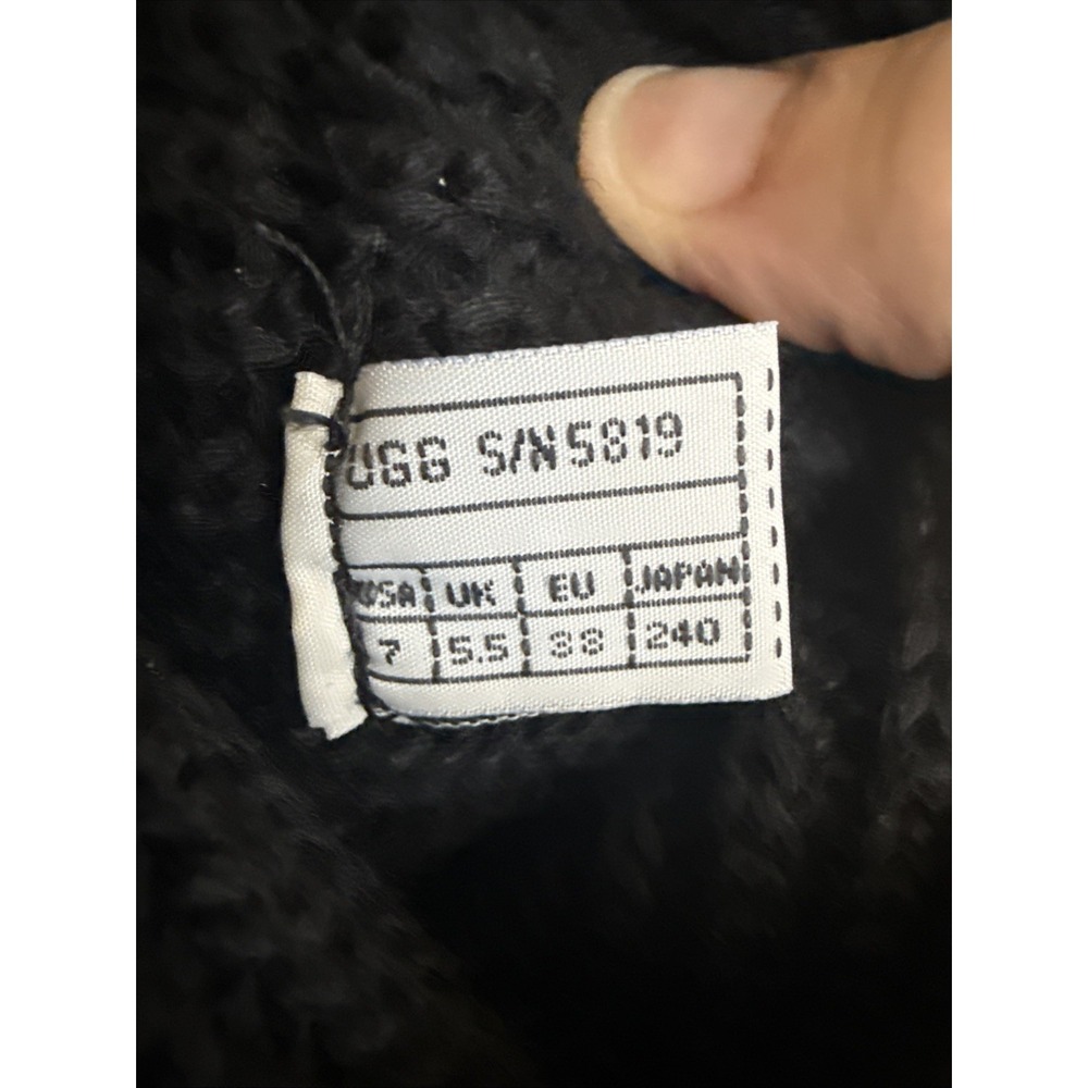 Ugg Black Cardy Classic Knitted Sweater‎ Tall Foldover Button Boot Size 7 - Picture 11 of 11